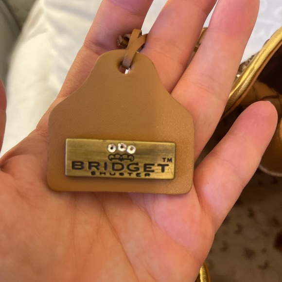 Gorgeous *BRIDGET SHUSTER* Tan Woven Rhinestone Purse Handbag Satchel - Picture 5 of 7